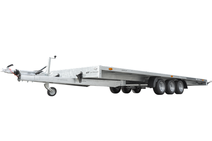 UNITRAILER UNIPLAT 600/3 S Autotransportanhänger mit drei Achsen 600×215 3500 kg
