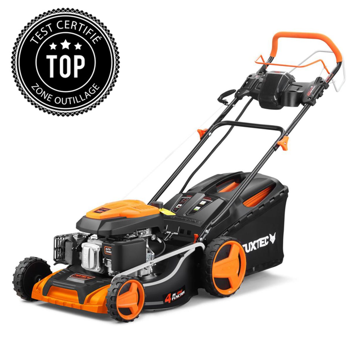FUXTEC FX-RM5196eS selbstfahrender Benzin-Rasenmäher 51 cm, 196 cm³, 60 L – Elektrostart