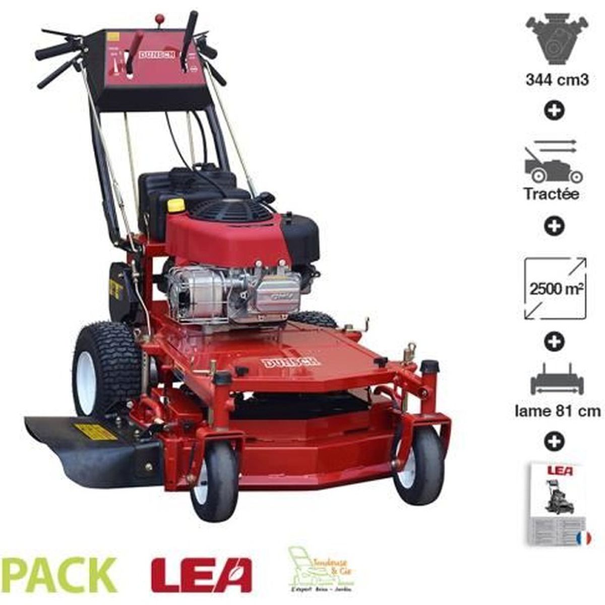 DUNSCH 12344 professional 4-in-1 petrol lawn mower – Briggs & Stratton OHV 344 cm³, 10.5 hp – 81 cm cutting width