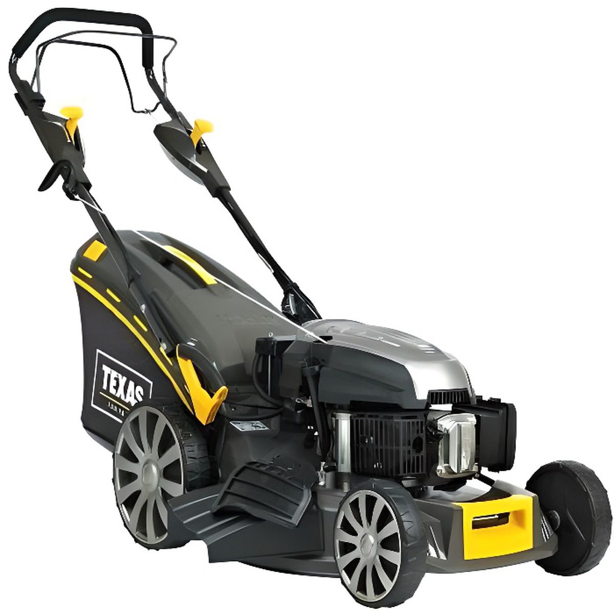 TEXAS Premium 5370TR/WE self-propelled petrol lawn mower – 196 cc, 4.9 hp, electric start, 53 cm cutting width, mulching
